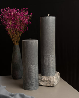Deep Ocean Green Pillar Luxury Tall Candles