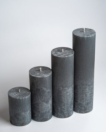 Deep Ocean Grey Round Pillar Candle