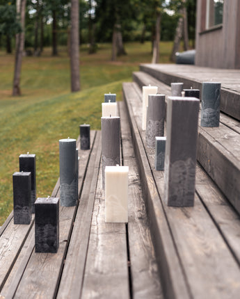 Deep Ocean Grey Square Pillar Candle