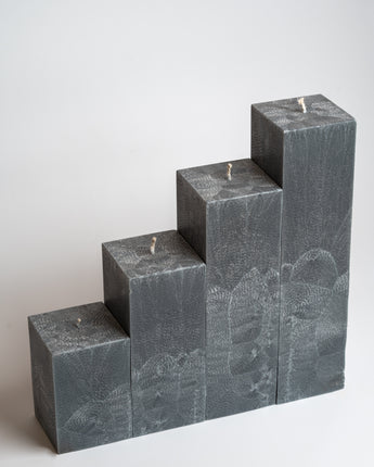 Deep Ocean Grey Square Pillar Candle