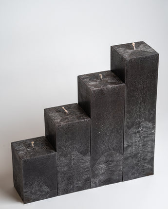 Midnight Black Square Pillar Candle