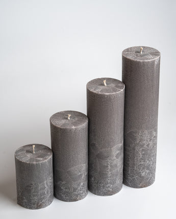 Elegant Silver Grey Round Pillar Candle