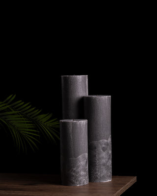 Elegant Silver Grey Pillar Luxury Tall Candles